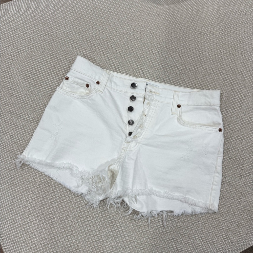 Pistola Ivory Button-Fly Jean Shorts